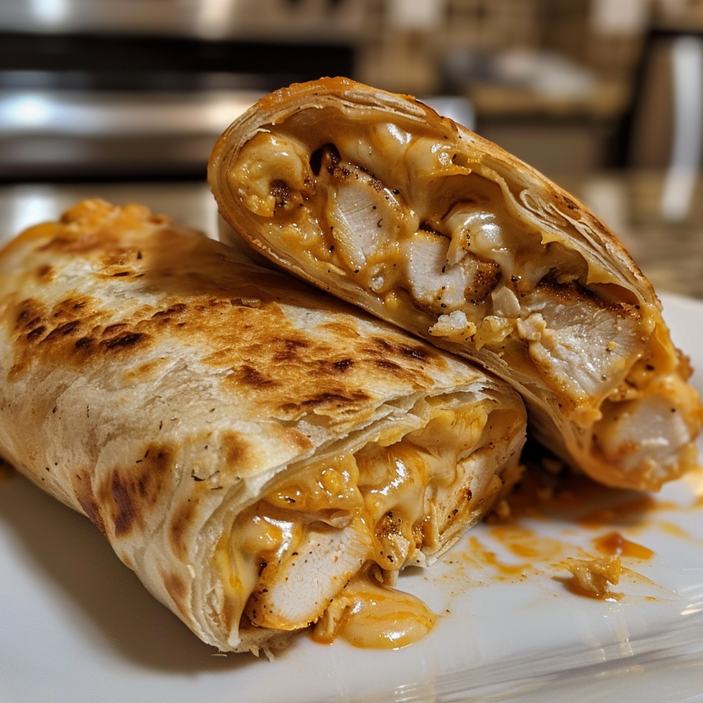 Air Fryer Hot Chicken and Cheese Wraps