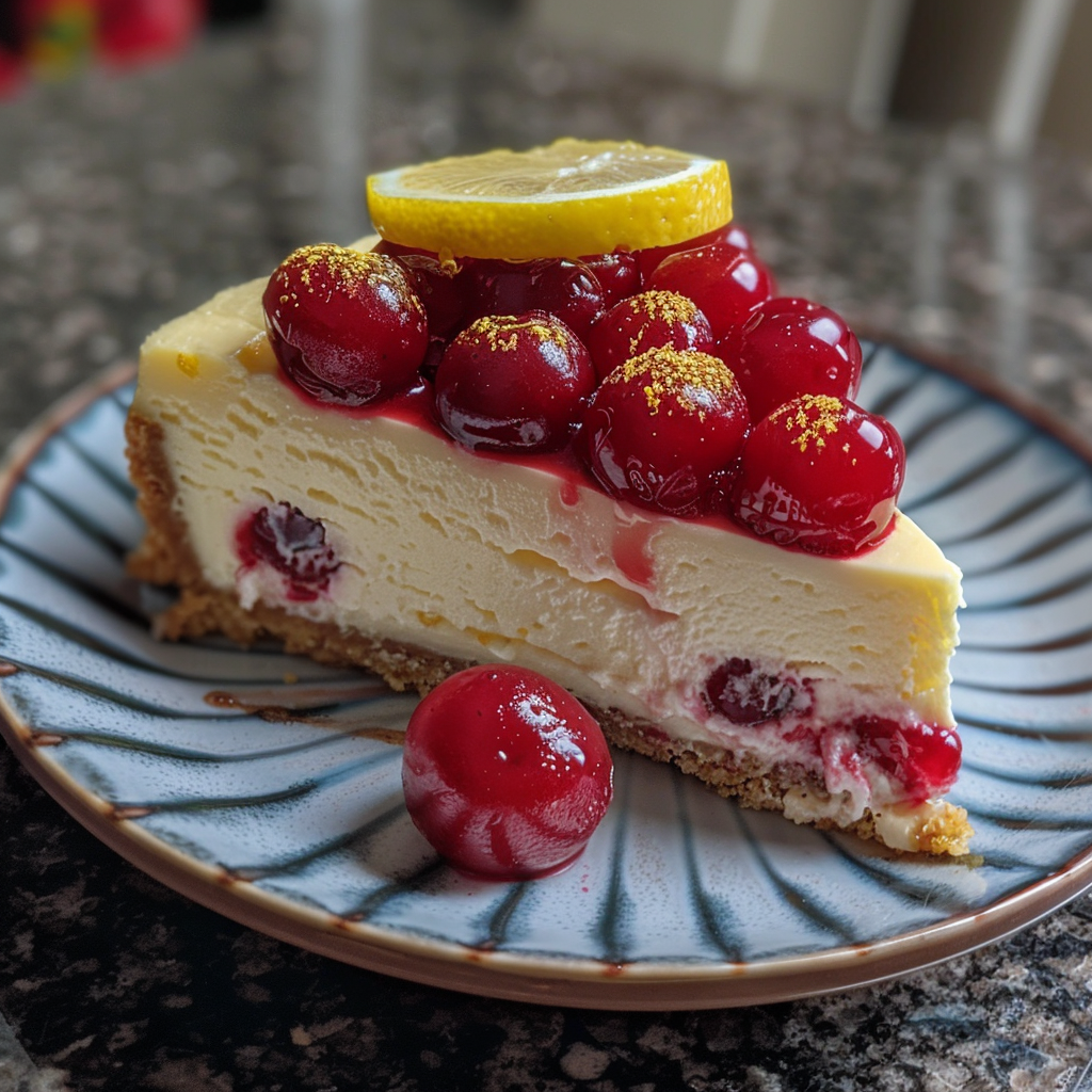 Refreshing Cherry Lemon Delight Cheesecake